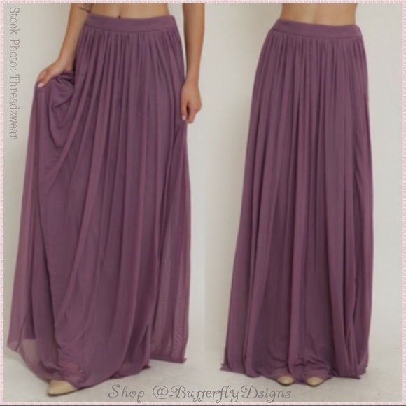 2/$35 Chiffon Mesh Maxi Skirt Beach Vibes - Picture 3 of 10